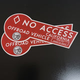 CA HOV No Access Decal Sticker